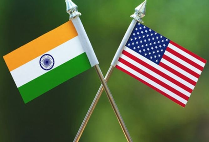 India's national flag and USA national flaf
